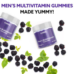 Gummies in bottle with blackberry flavor note for easy daily use.