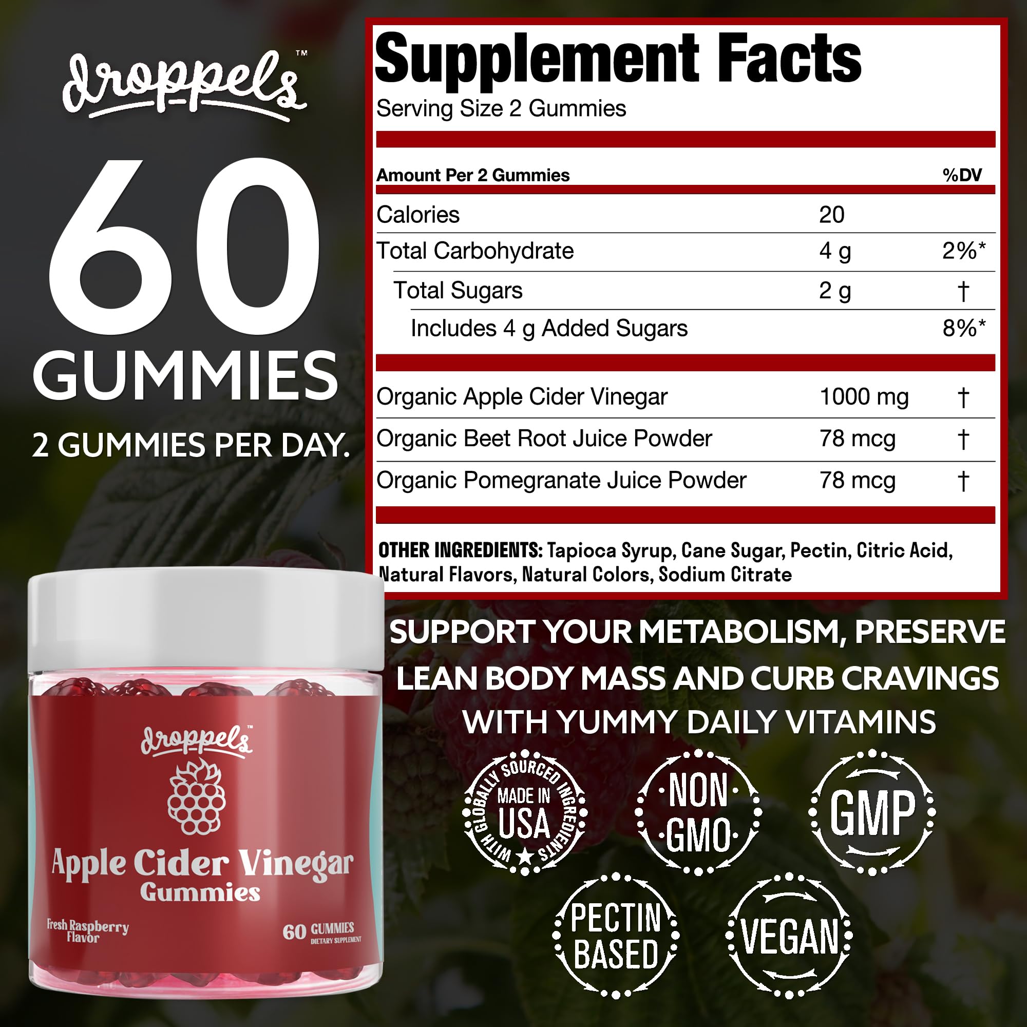 Droppels Vegan plant-based gummies for convenient daily nourishment