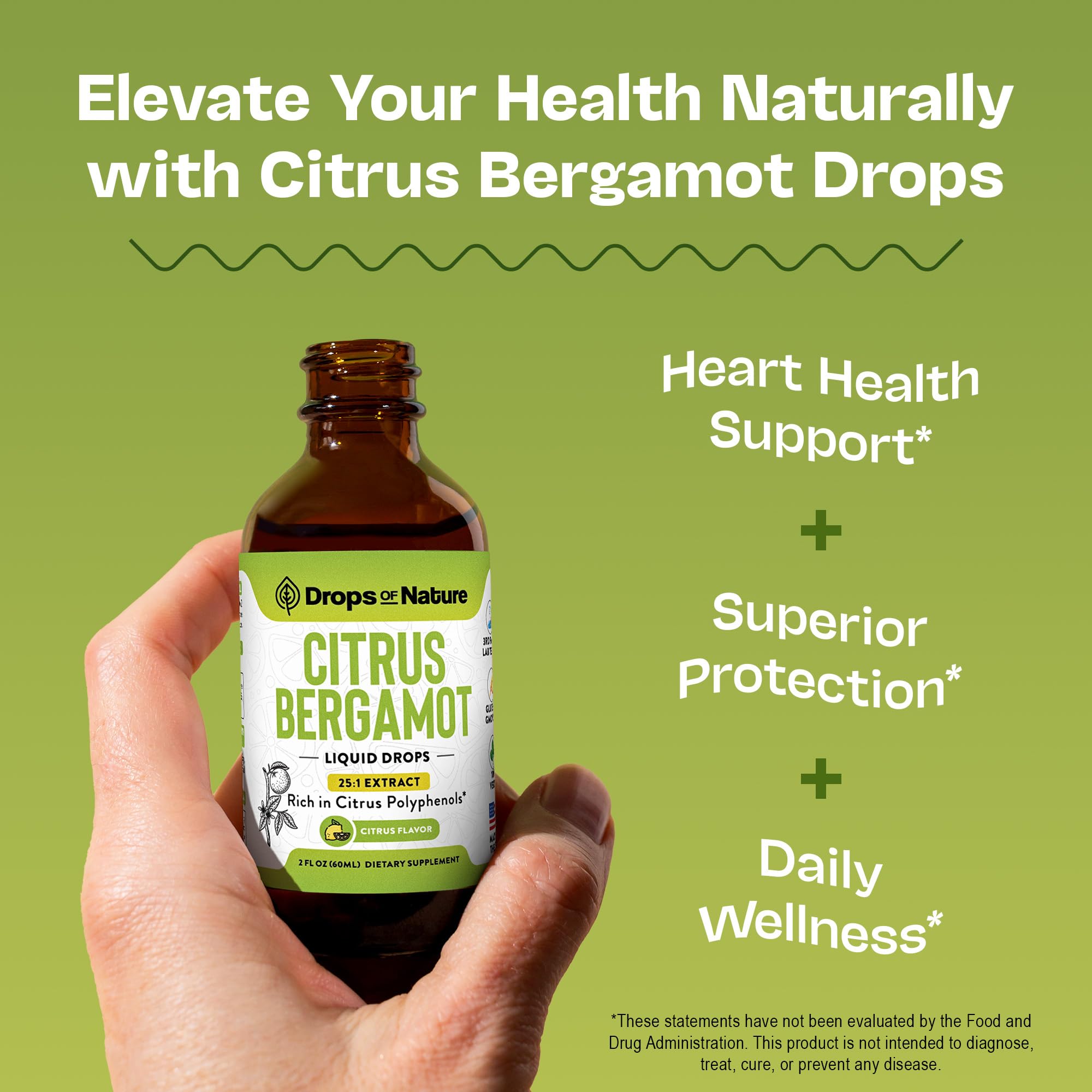 Drops Of Nature bergamot drops with a pipette for precise dosing