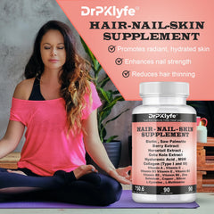 DrPKLyfe capsules closeup biotin detail for hair health.
