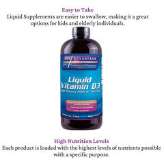 Pour-spout on Dr's Advantage D3 bottle enables easy, accurate dose.