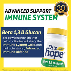 Dr’s Hope Beta Glucan 500mg bottle – label close-up.