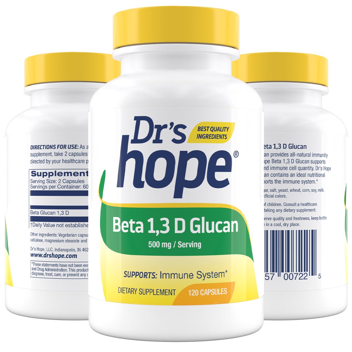 Dr’s Hope Beta Glucan bottle on a clean surface.