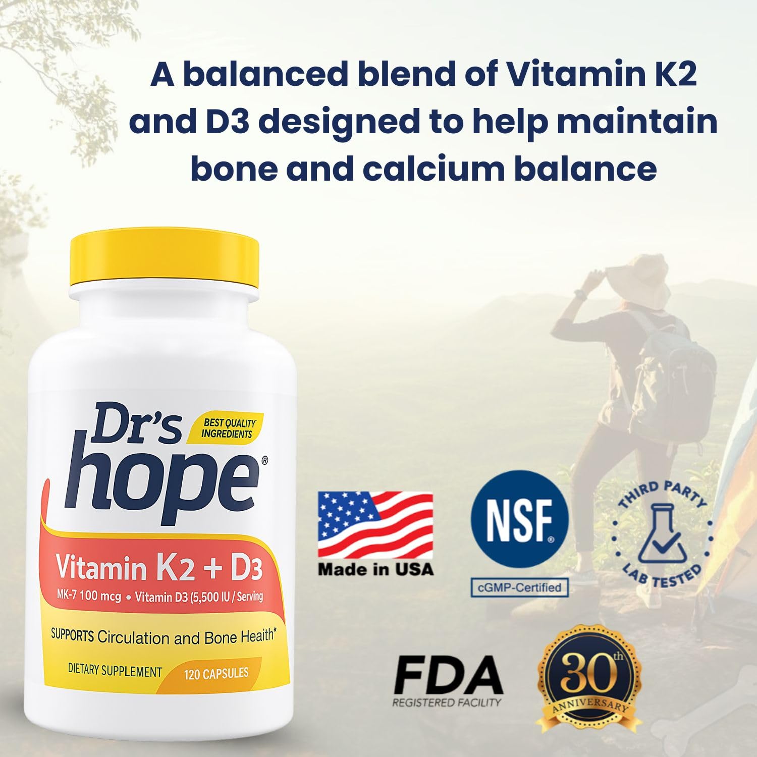 Dr’s Hope capsules close-up highlighting smooth texture.