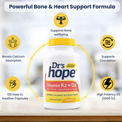 Dr’s Hope capsules ready for daily K2 MK-7 and D3 intake.