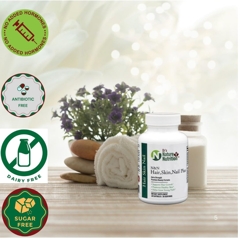 Dr's Nature & Nutrition—two capsules daily with water for consistent beauty support.