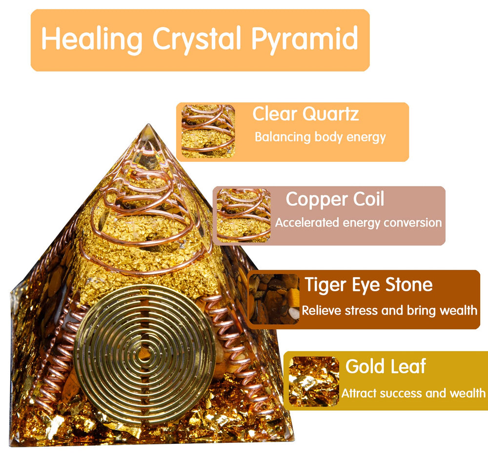 DRTMLY Orgone pyramid resin and gold leaf view inspires calm ambience