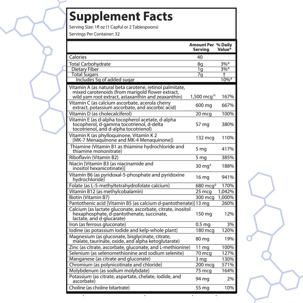 Intramax nutrition label displaying 415+ organically-bound nutrients.