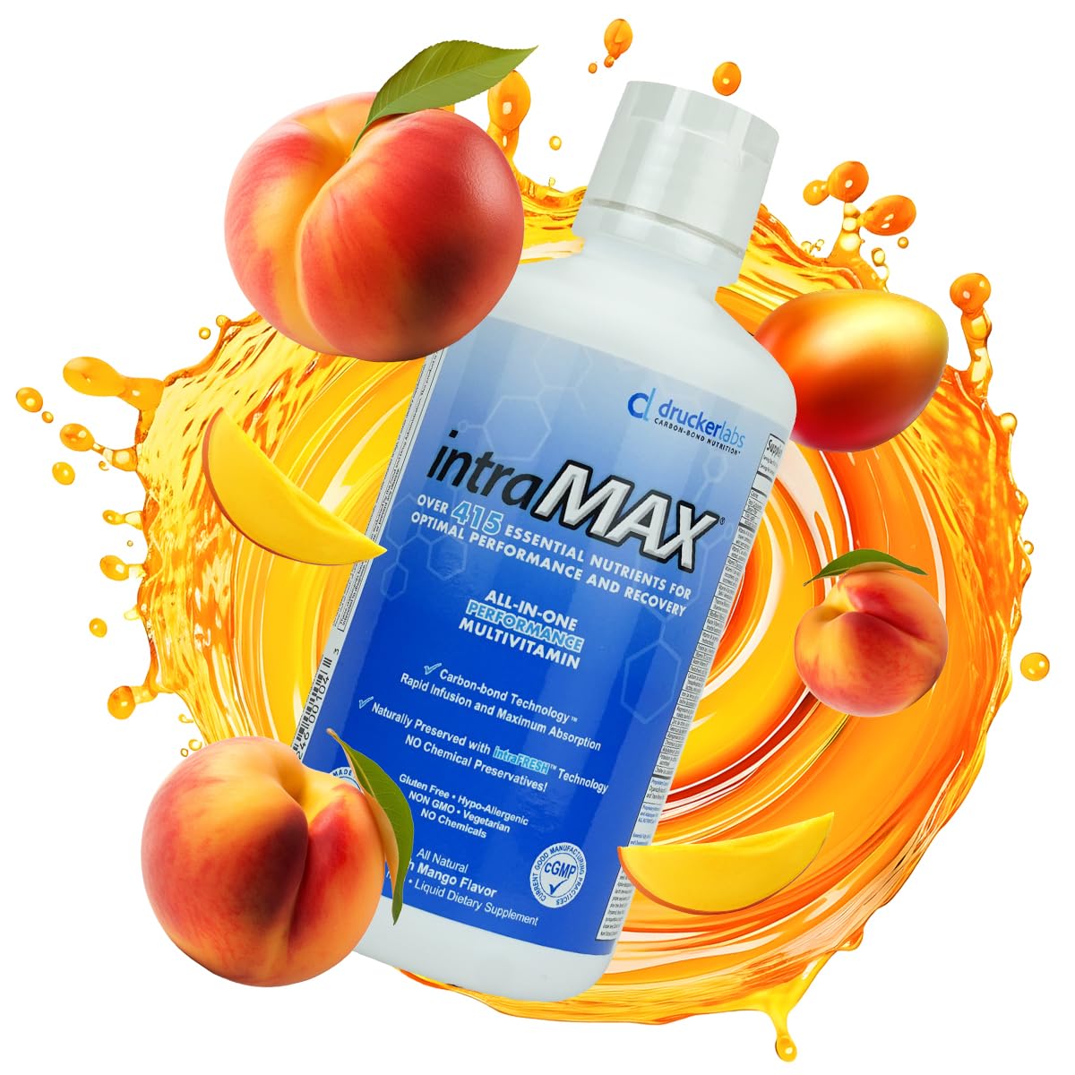 Nutritional graphics show broad spectrum of organic ingredients in intraMAX.