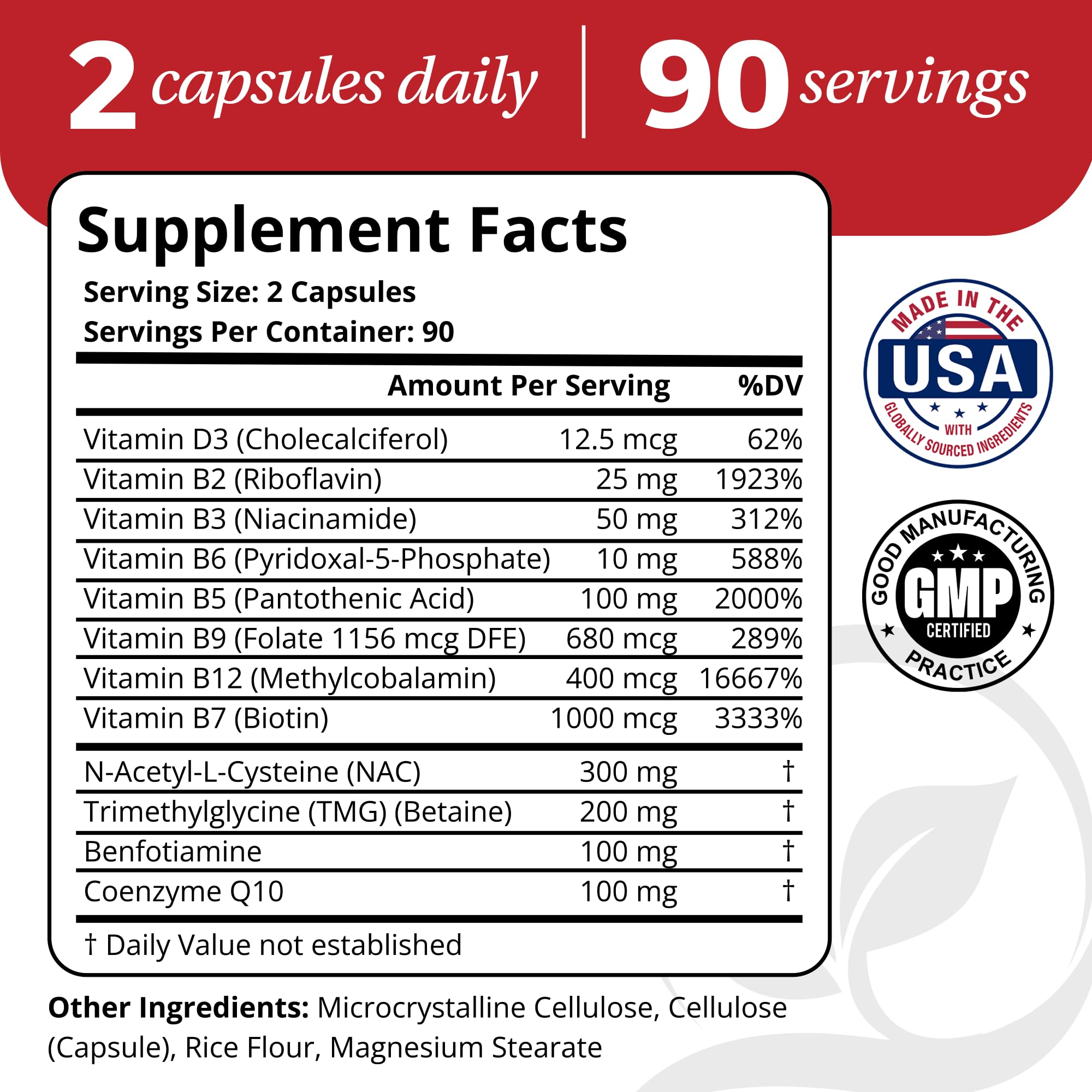 DrVmd Vascular Control capsules-closeup highlighting antioxidant and energy ingredients.