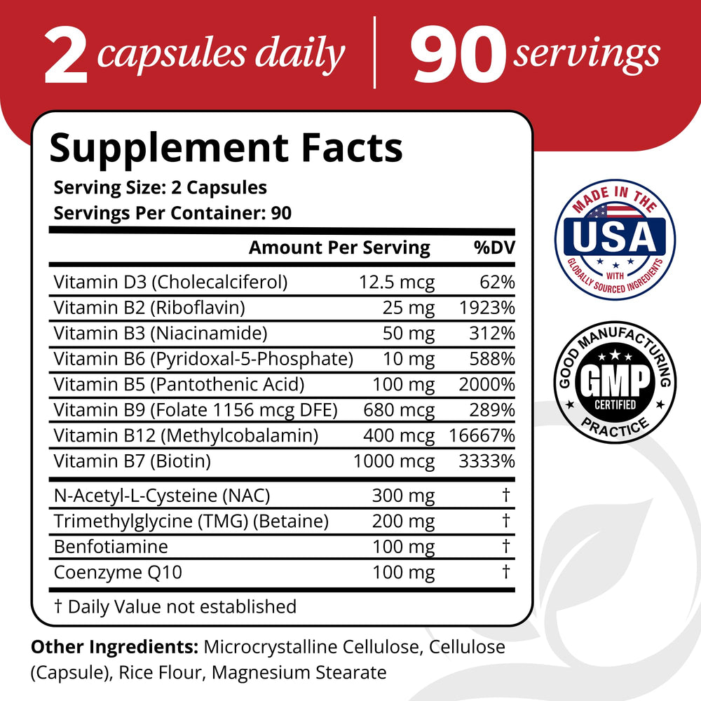 DrVmd Vascular Control capsules-closeup highlighting antioxidant and energy ingredients.