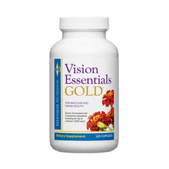 DR.WHITAKER Vision Essentials Gold bottle front highlighting macula-supporting Lutemax 2020 lutein