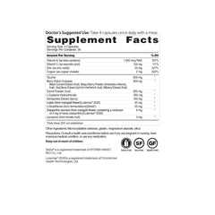DR.WHITAKER Vision Essentials Gold packaging close-up showing carotenoids and antioxidants