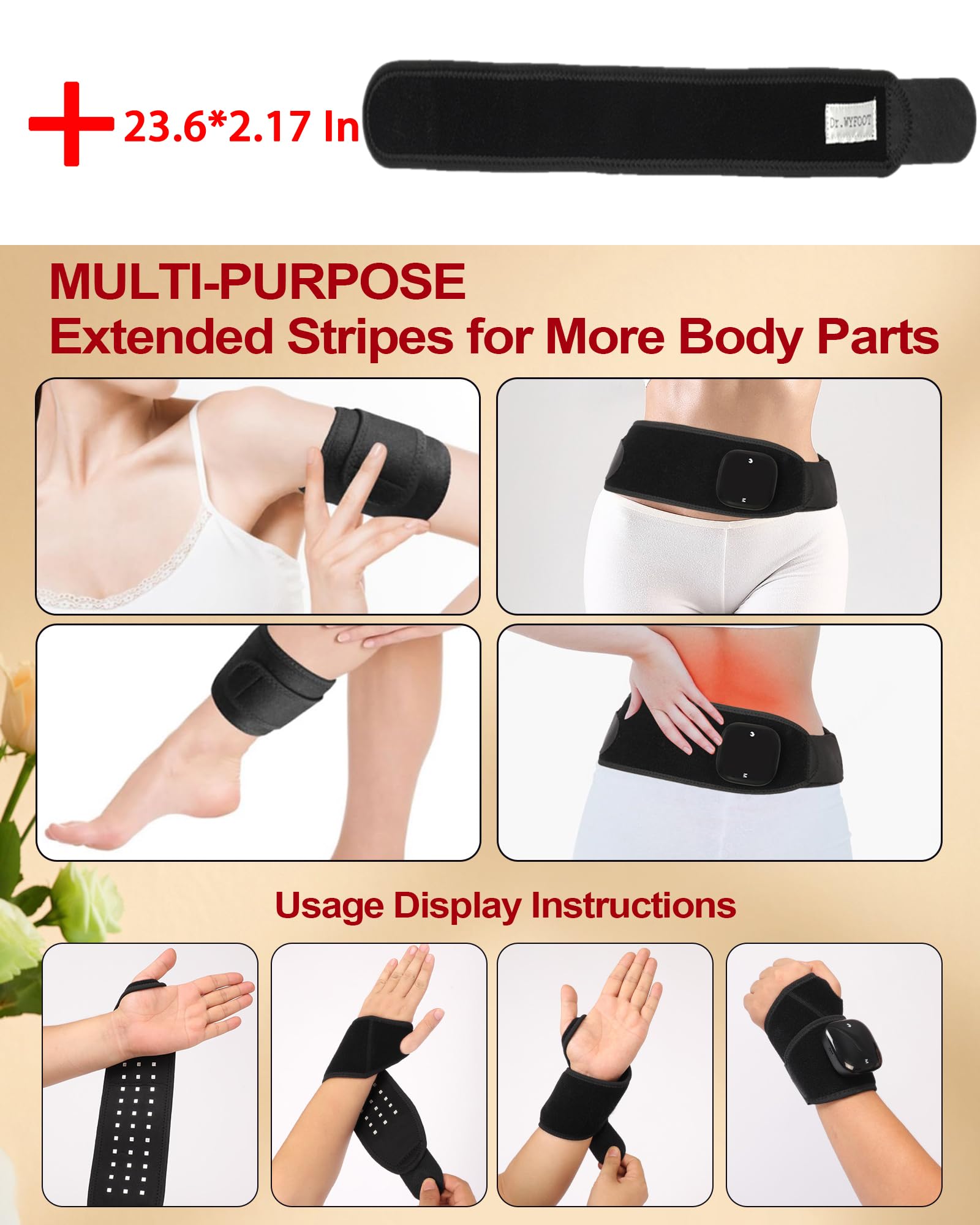Dr.WYFOOT 36 LEDs red light and near-infrared for relaxing muscle recovery.