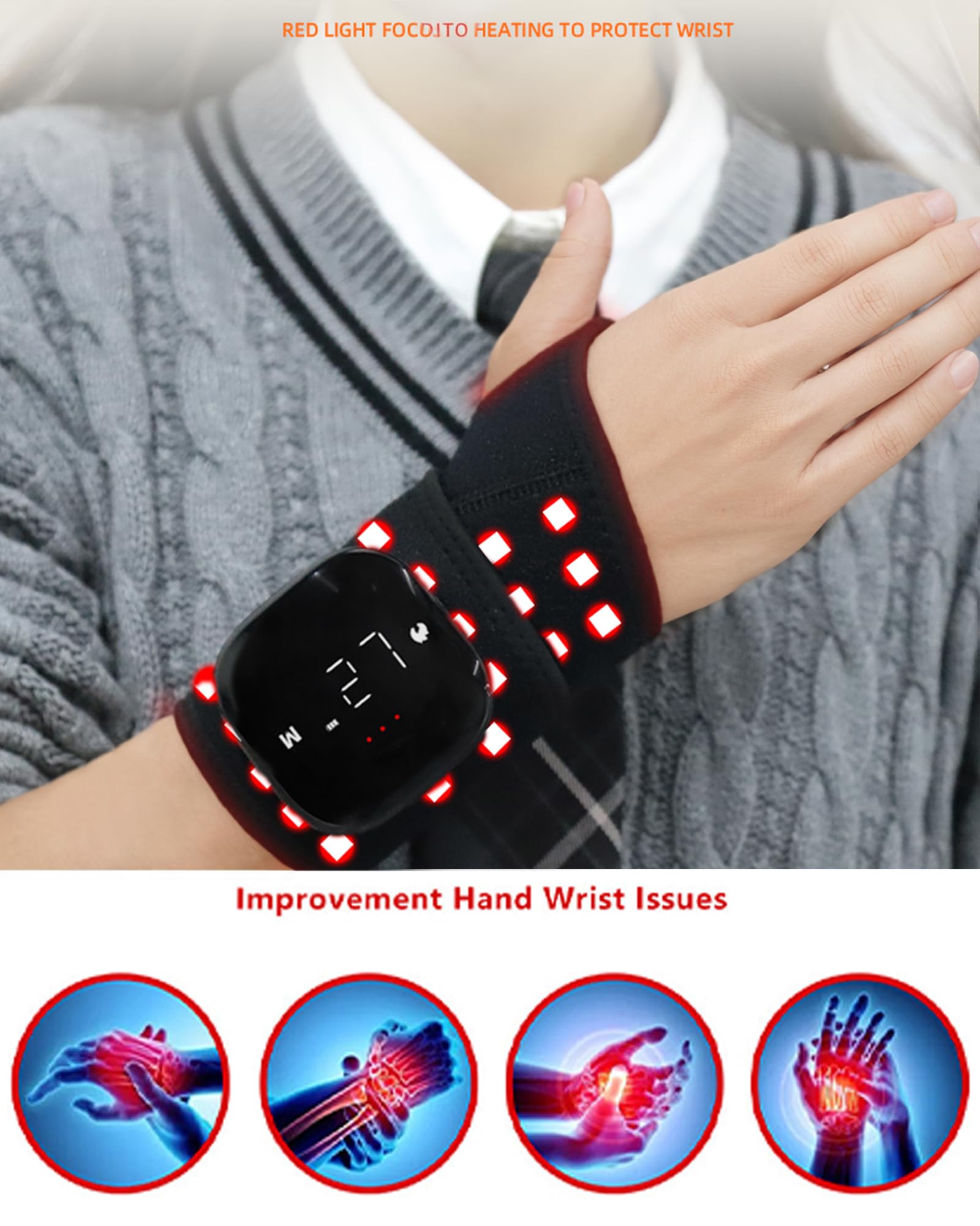 Dr.WYFOOT massage modes provide varied wrist relief during sessions.