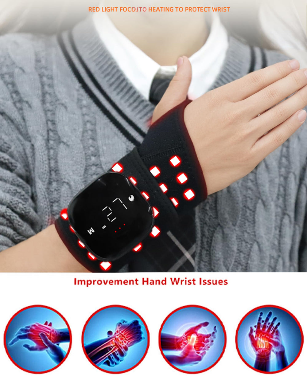 Dr.WYFOOT massage modes provide varied wrist relief during sessions.