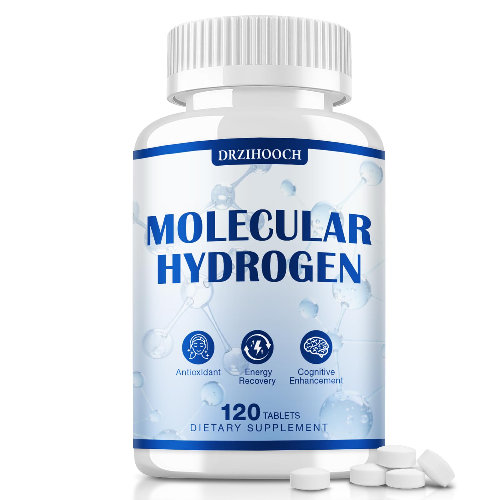 DRZIHOOCH lemon-flavored hydrogen tablets dissolving in water for a refreshing drink