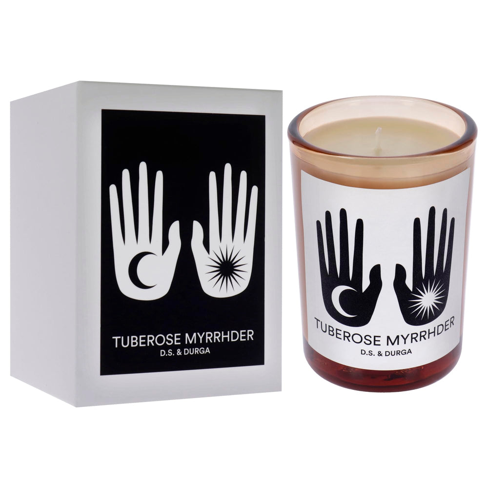 DS & Durga Tuberose Myrrhder candle wax edges indicate artisanal craftsmanship