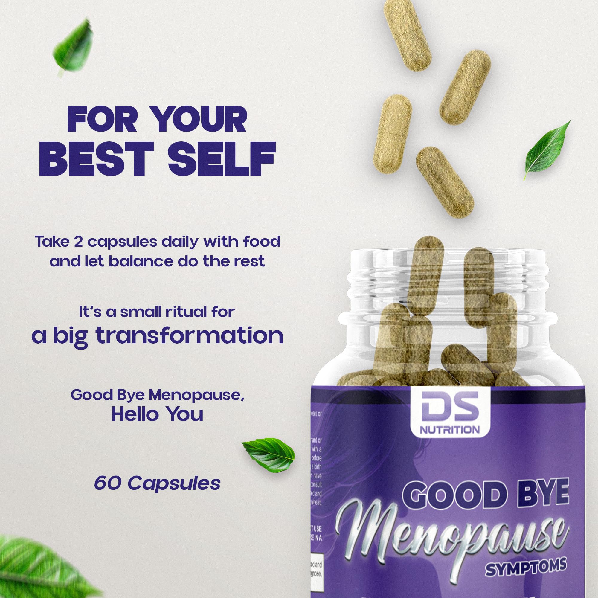 DS Nutrition soy isoflavones capsules focus supports daily wellbeing.