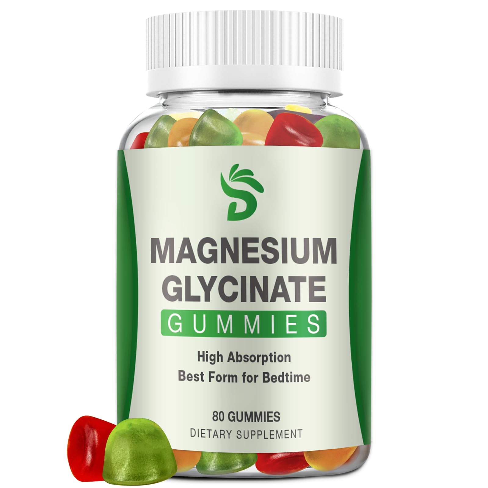 DUCRKACS Magnesium Glycinate Gummies Raspberry, 80-count, for calm sleep and relaxation.