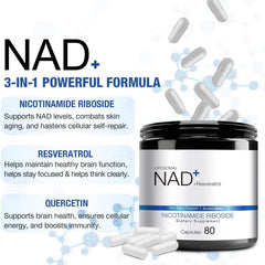 DUCRKACS NAD capsules provide convenient daily dosing for energy and clarity.