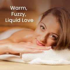 Dude's Love warming massage oil in action for a relaxing massage.