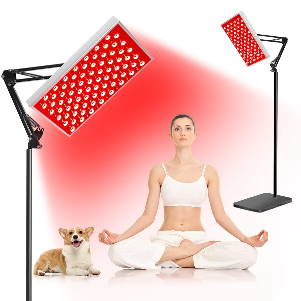 DUGSDG red light therapy panel shows full-body coverage for at-home wellness and relaxation.