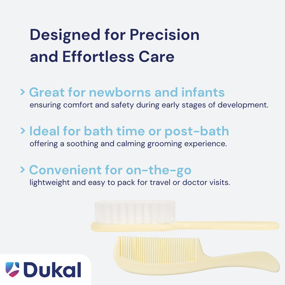 Ivory DawnMist grooming set on a tidy nursery shelf for style.