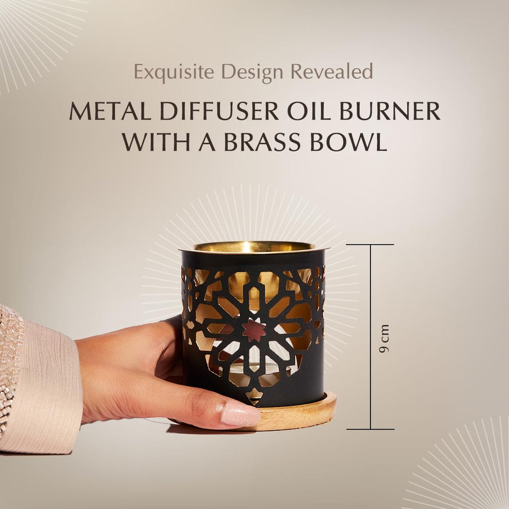 Dukhni brass burner with tea light creating ambient fragrance