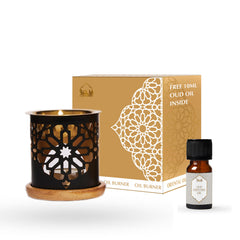 Dukhni essential oil burner with brass bowl for warm aroma