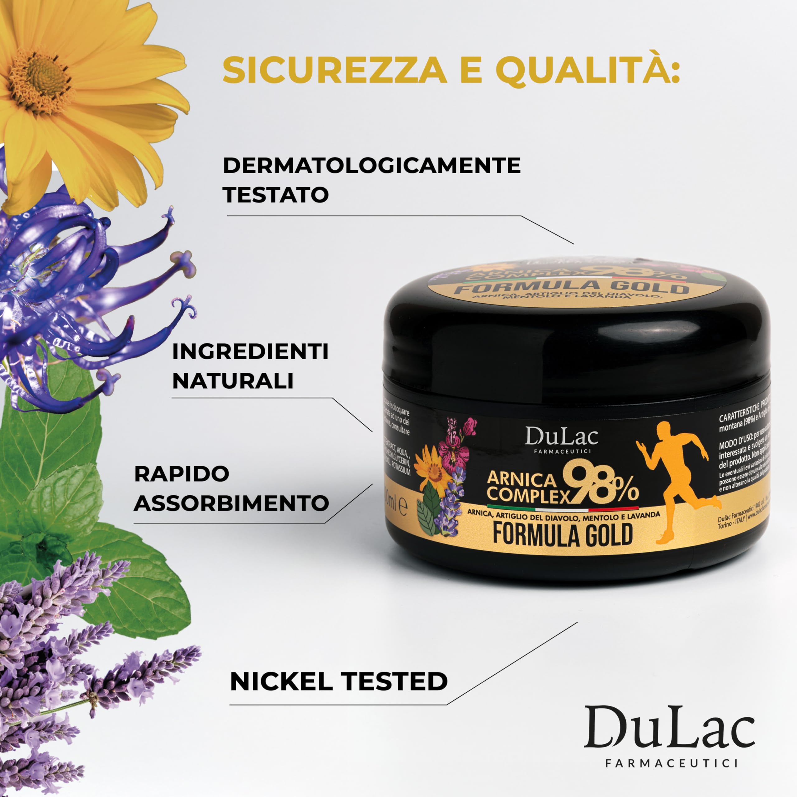 Menthol and Lavender notes in DULÀC Arnica Gel delivering refreshing sensations