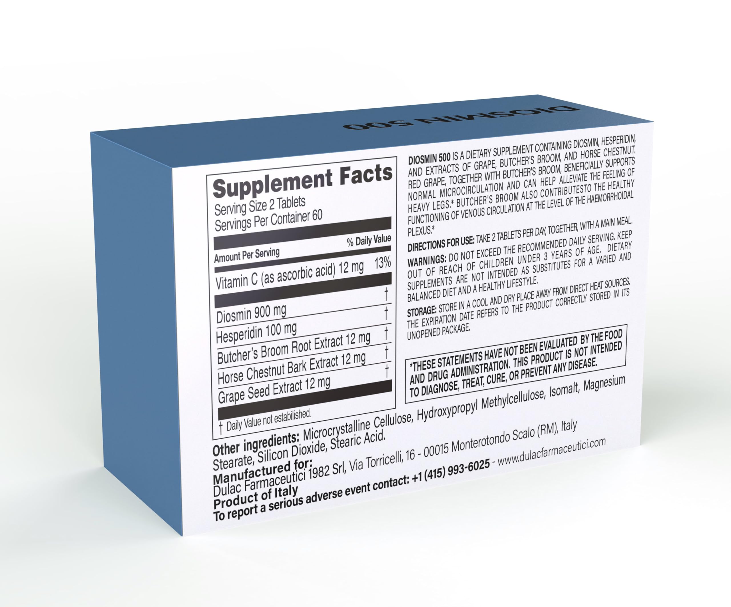 Dulàc Diosmin 500 horse chestnut extract close-up for plant-based wellness