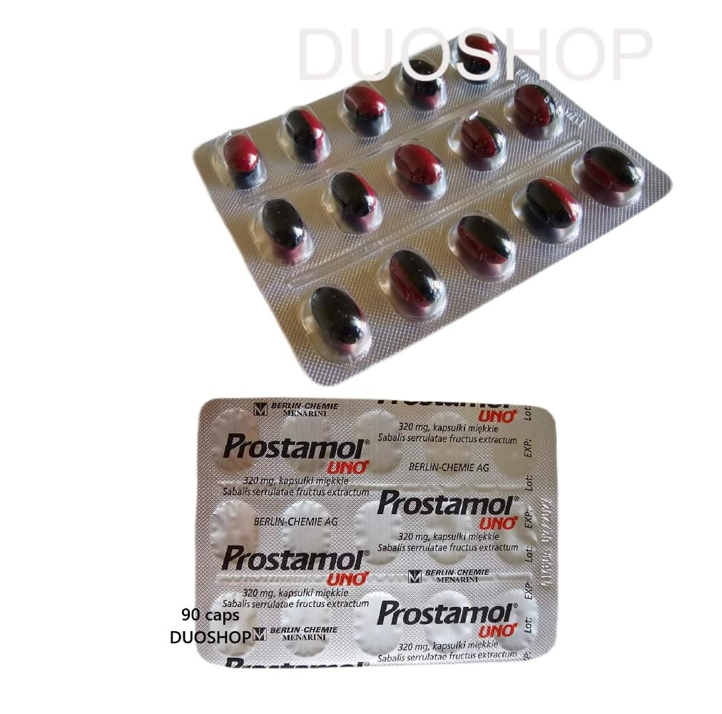 DUOshop Prostamol Uno softgel capsules close-up showing easy swallowing