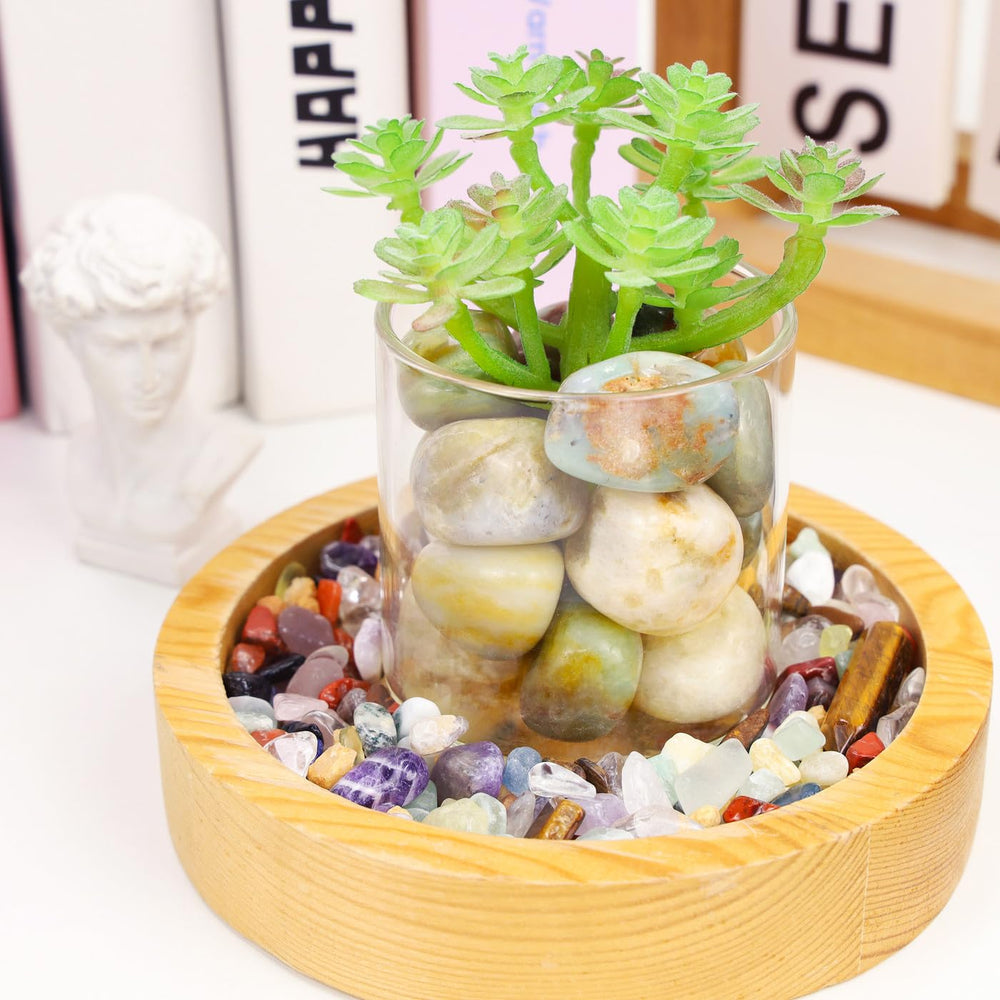 DUQGUHO amazonite aquarium gravel stones bring subtle color to tanks and terrariums.