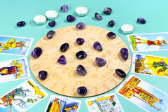 DUQGUHO Amethyst stones used as vase filler and desk decor.