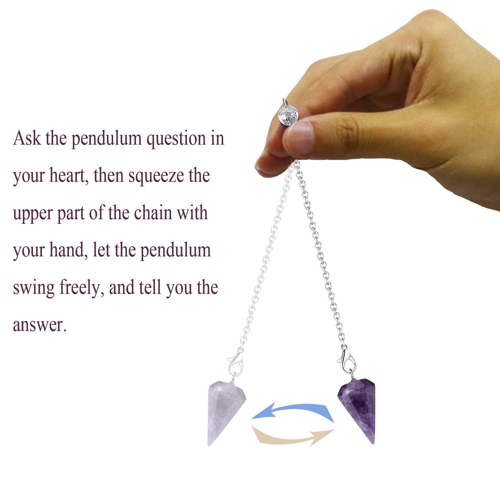 DUQGUHO clear quartz pendulum for clarity, balance, and dowsing accuracy