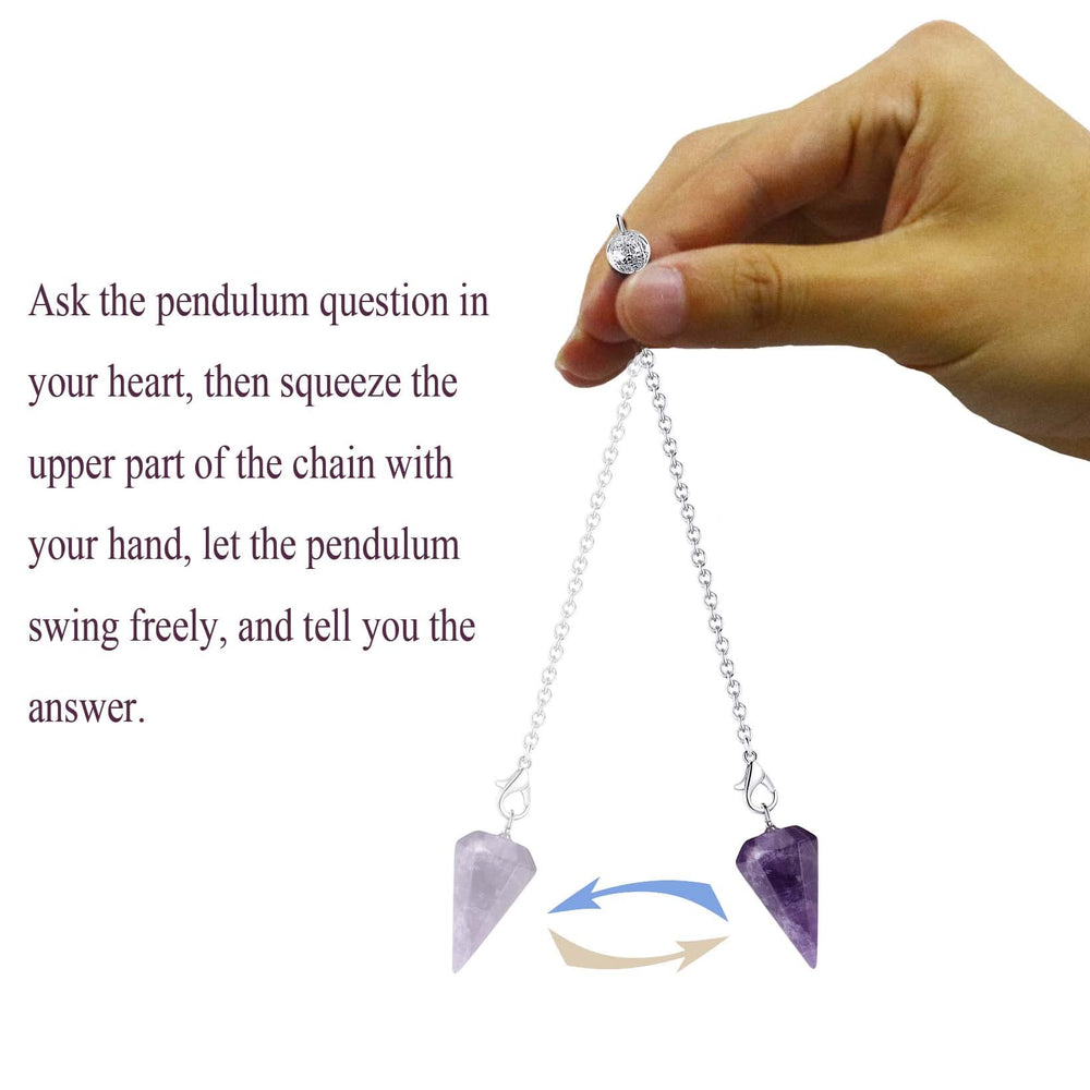 DUQGUHO clear quartz pendulum for clarity, balance, and dowsing accuracy