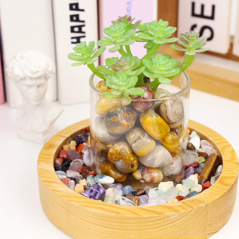 DUQGUHO Crazy Lace Agate stones used as aquarium gravel decorative accents