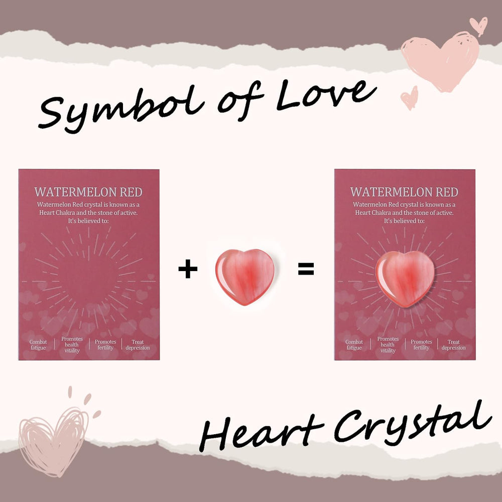 DUQGUHO watermelon-red heart crystal, unique color variations for gift displays.