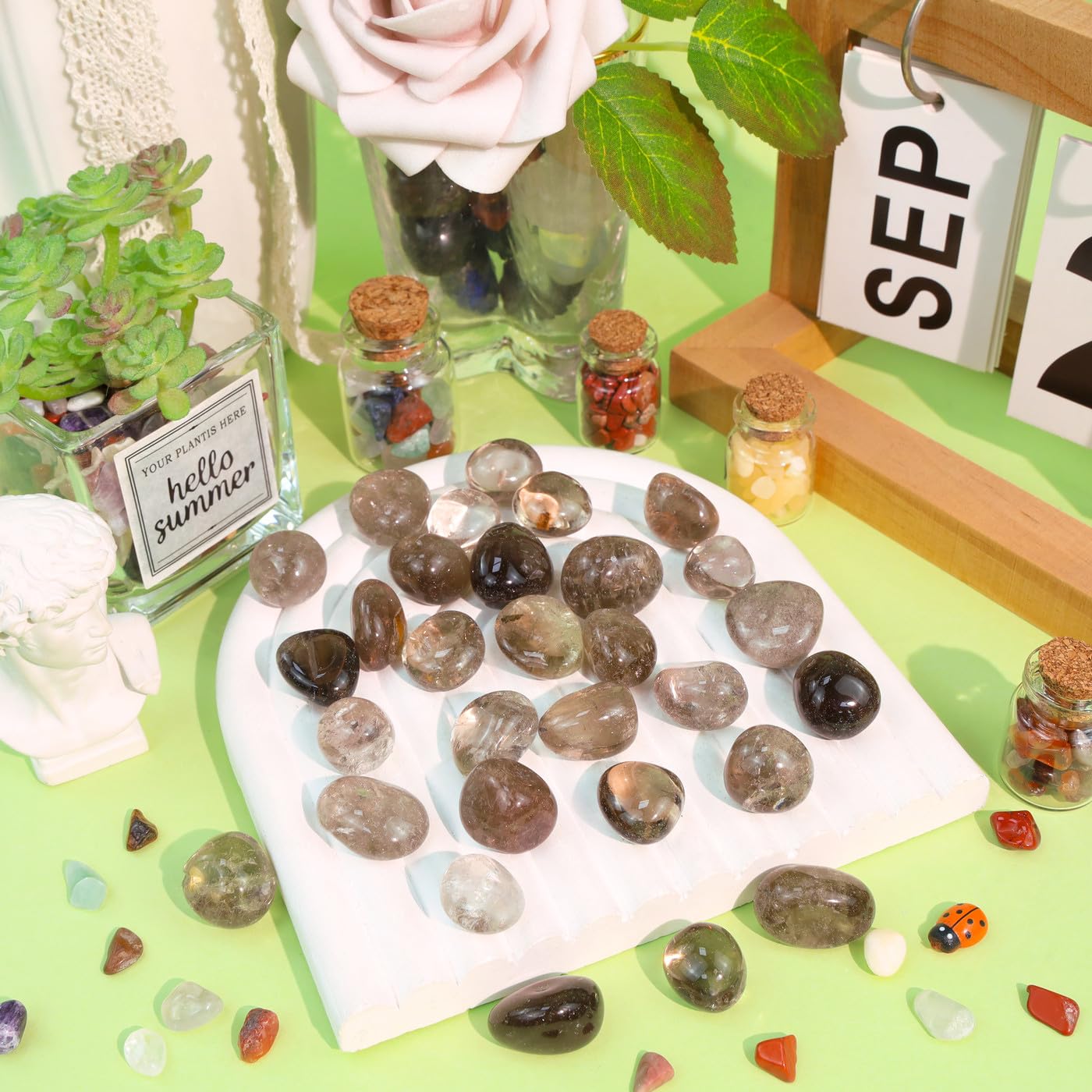 DUQGUHO irregular smoky quartz stones showcase natural facets for stylish decor.