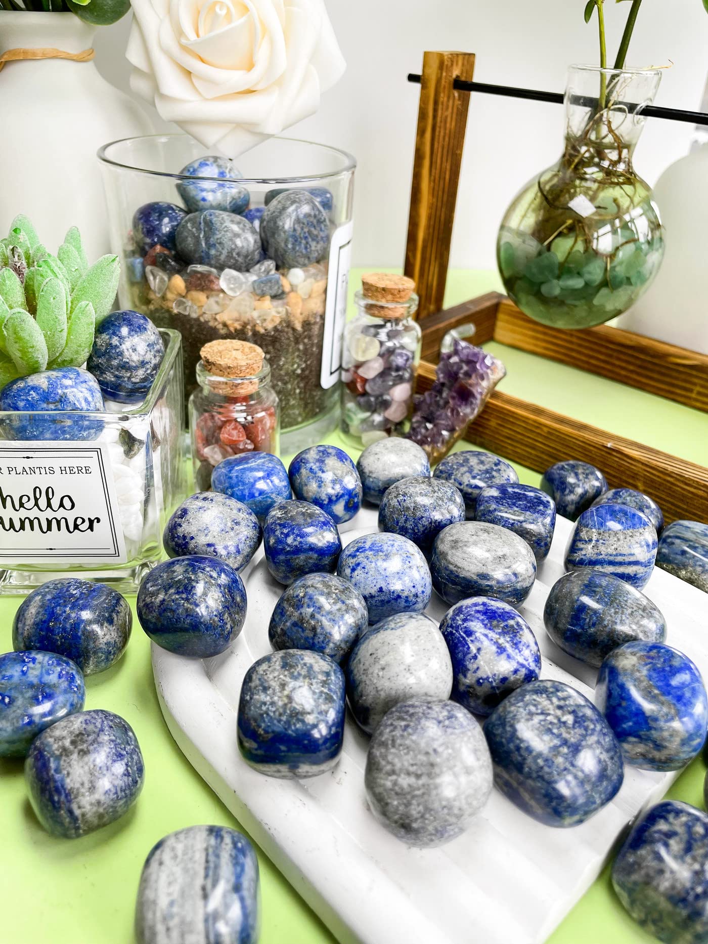 DUQGUHO polished lapis lazuli stones for mindful meditation and calm focus