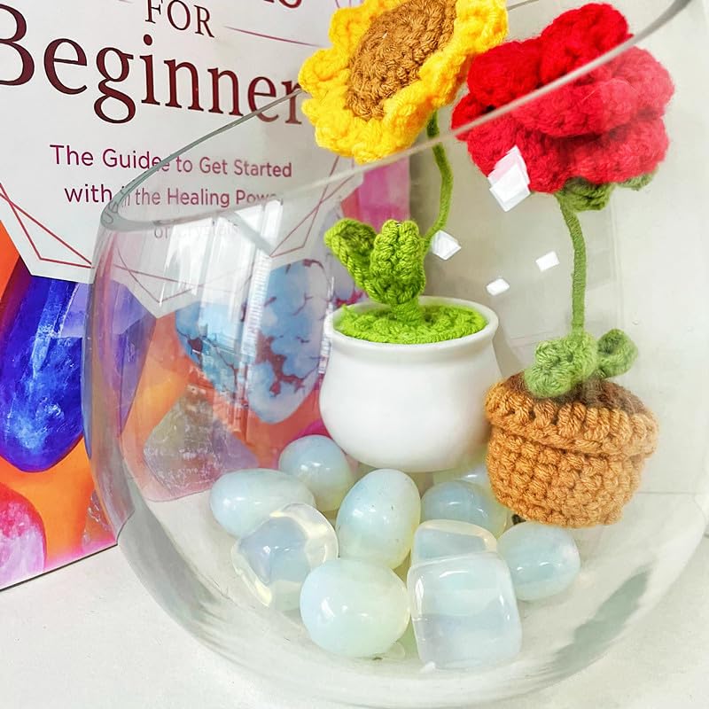 DUQGUHO Opal crystals desk decor catching light to brighten spaces.