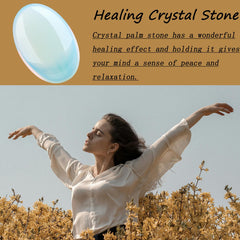 DUQGUHO opalite palm stone in its gift box for gifting.