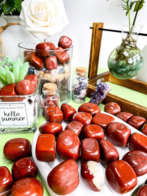 DUQGUHO Red Jasper polished tumbled stones fit in the hand for meditation