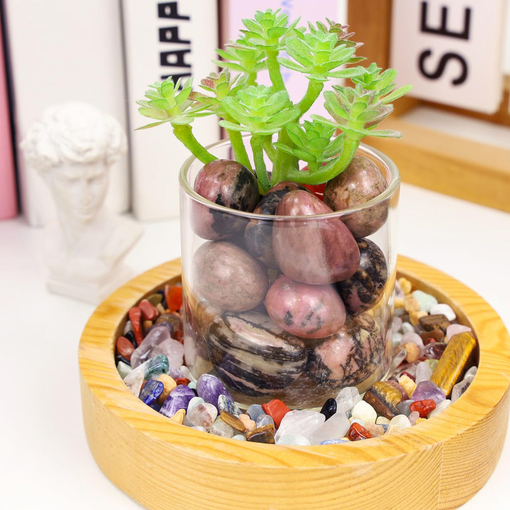 DUQGUHO Rhodonite stones suited for aquariums, terrariums, and natural accents.