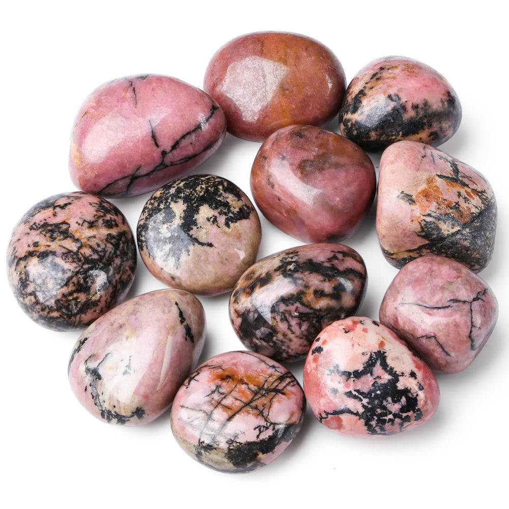 DUQGUHO Rhodonite irregular stones for decorative displays and mood-enhancing accents.
