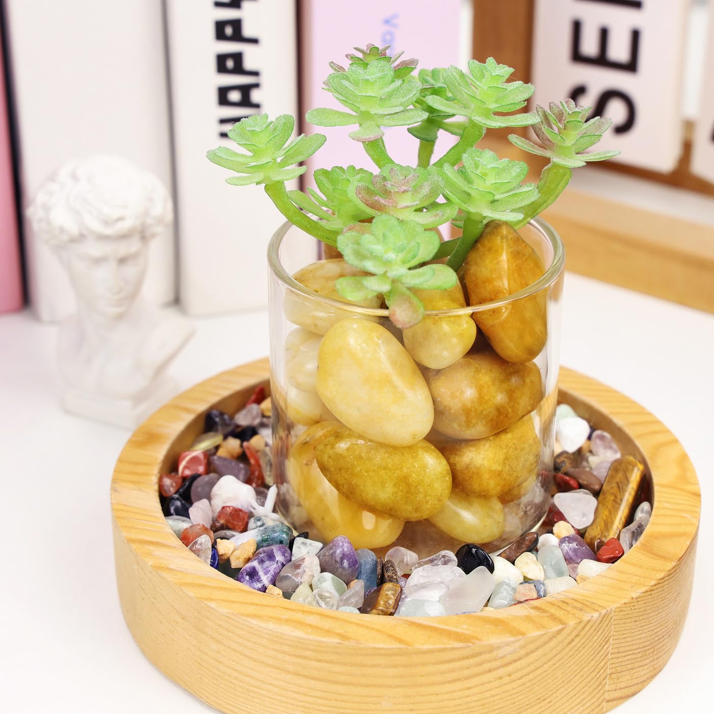 DUQGUHO Topaz crystals: terrarium and aquarium décor stones for natural accents.