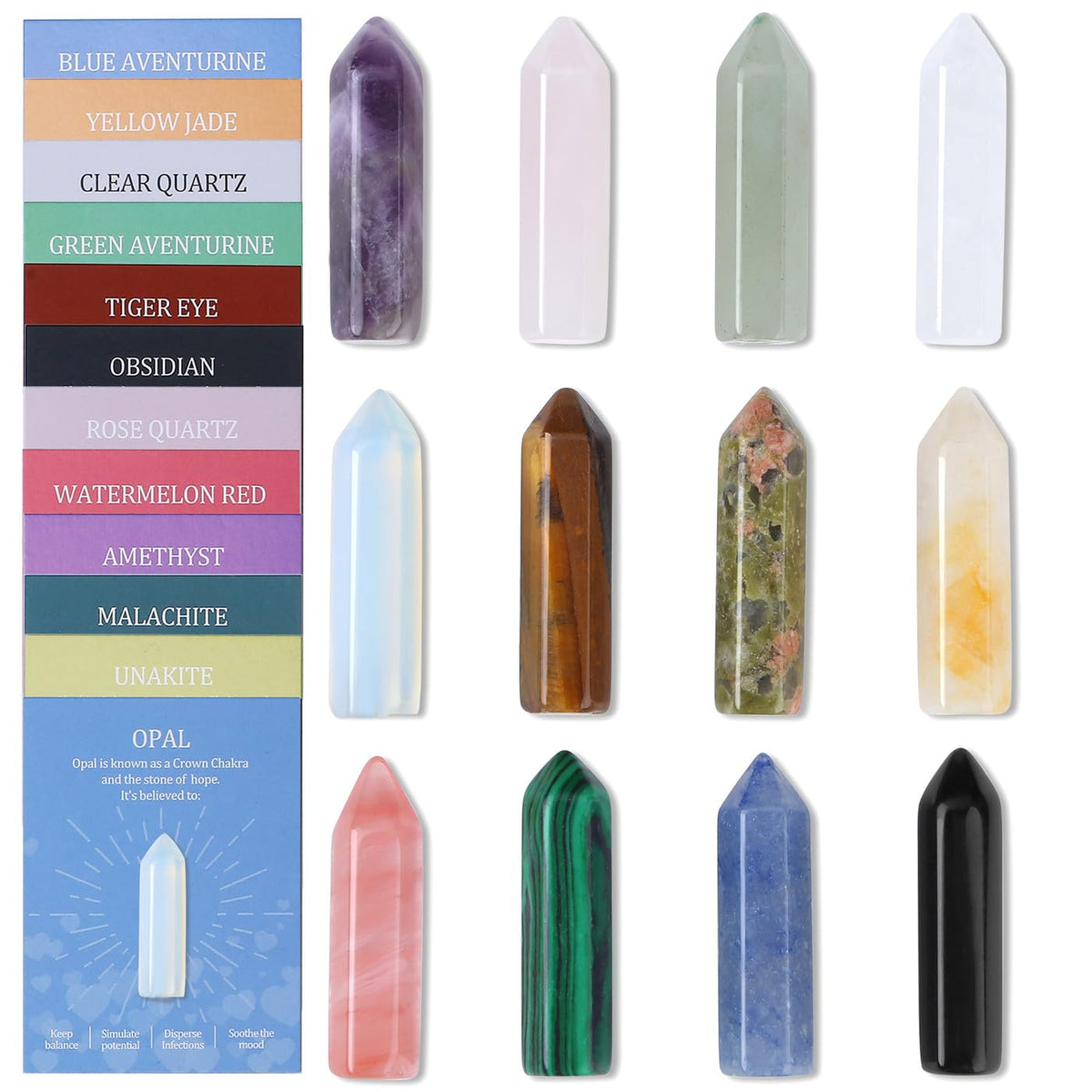 DUQGUHO tower crystals opal for calming energy and stylish decor.