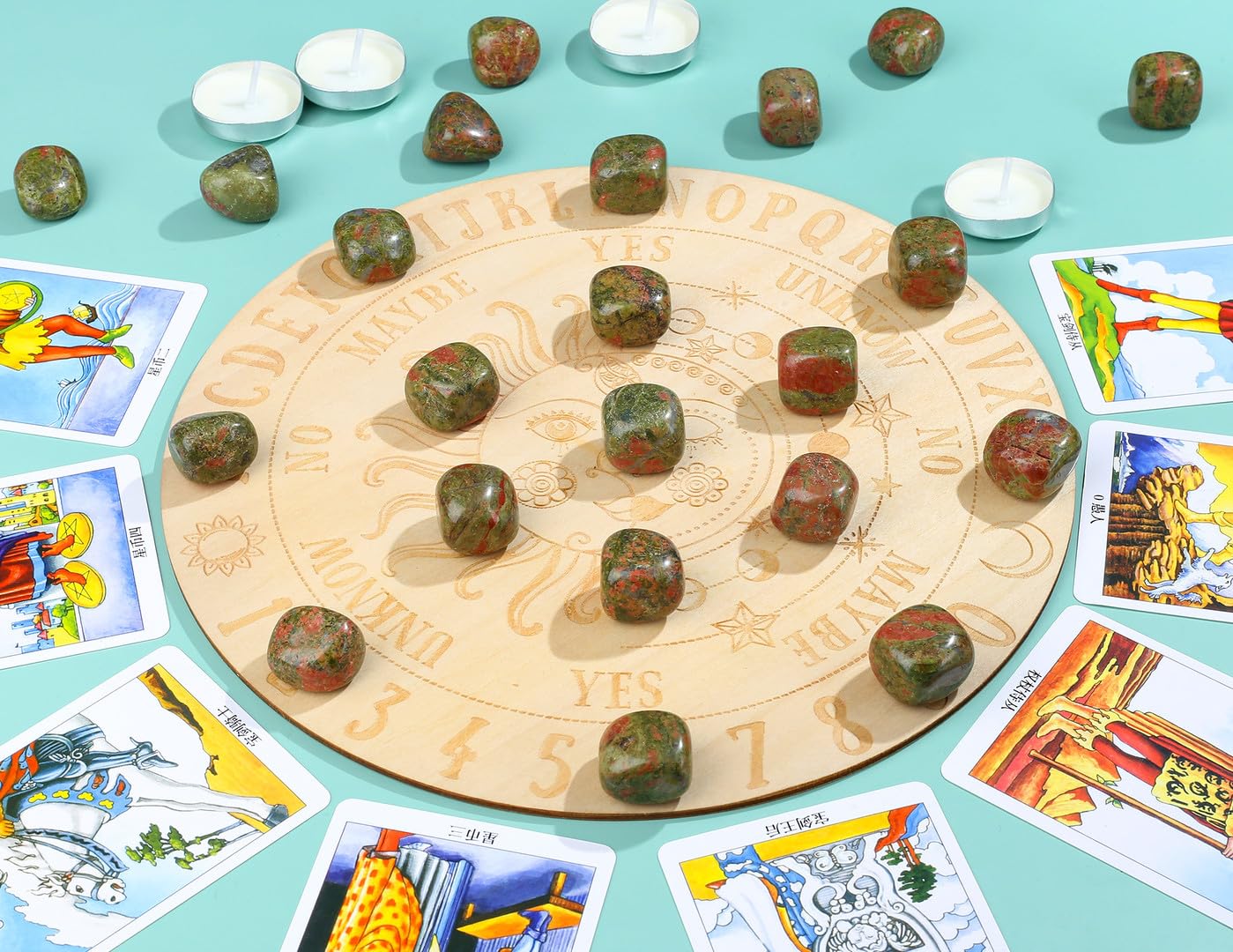 DUQGUHO Unakite stones enhance aquarium or terrarium decor.