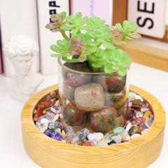 DUQGUHO Unakite stones ideal for DIY jewelry projects.
